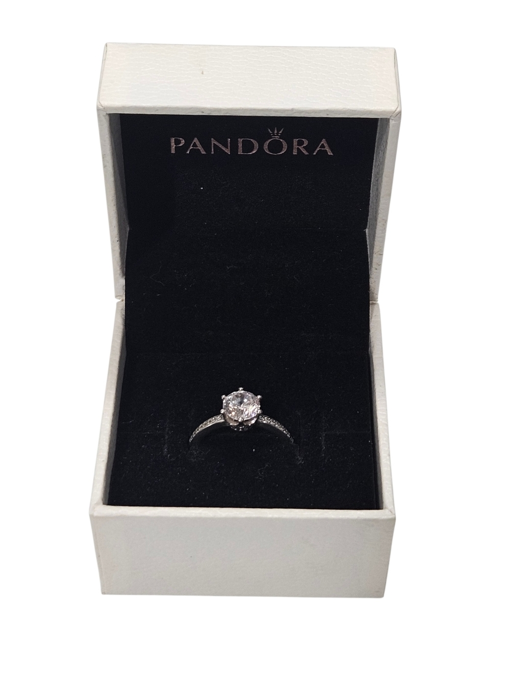 Pandora Moments CZ Solitaire Ring Size 48 Sterling Silver Promise Ring